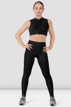 Bloch Crop Tops|Oberteile^Apex Everhold Crop Top mit Reißverschluss vorne black