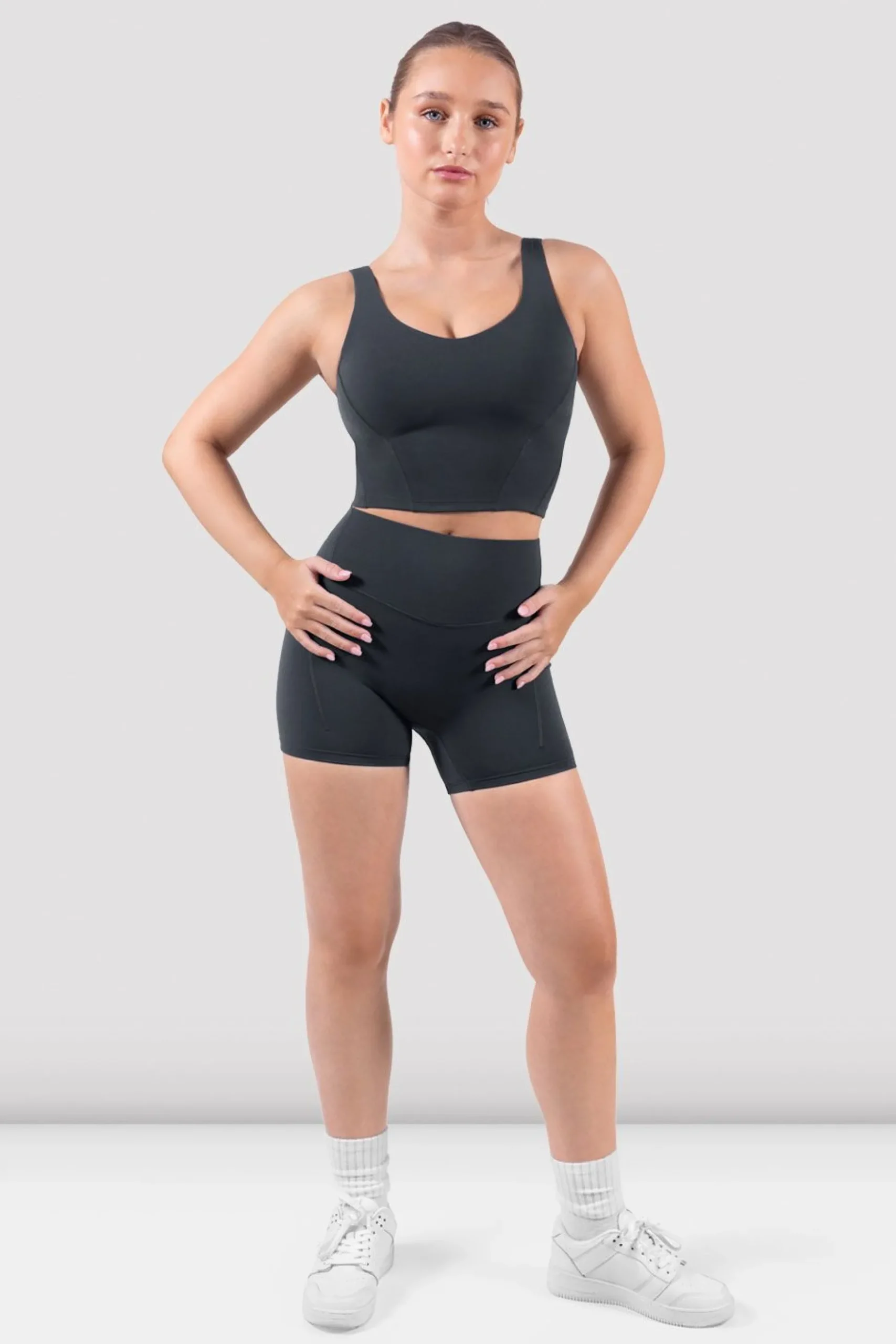 Bloch Crop Tops|Oberteile^Apex sculpt-Tanktop mit kurzem Schnitt charcoal