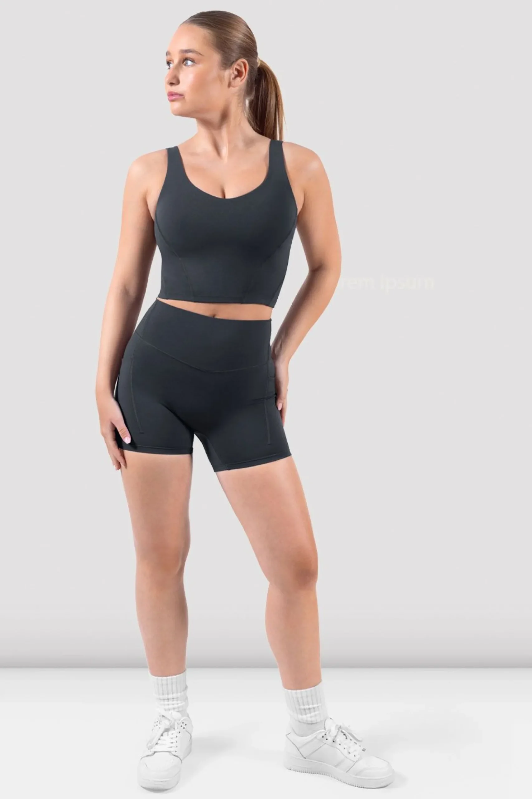 Bloch Crop Tops|Oberteile^Apex sculpt-Tanktop mit kurzem Schnitt charcoal