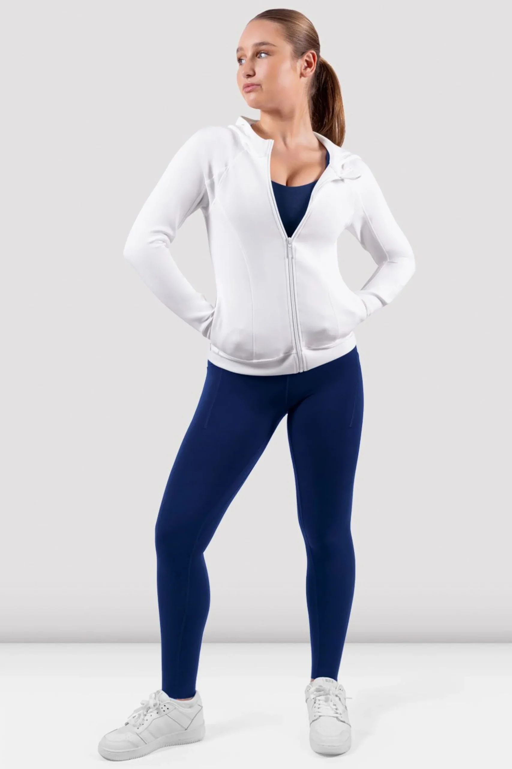 Bloch Jacken^Apex-Adaption Kapuzenjacke mit Reißverschluss offwhite