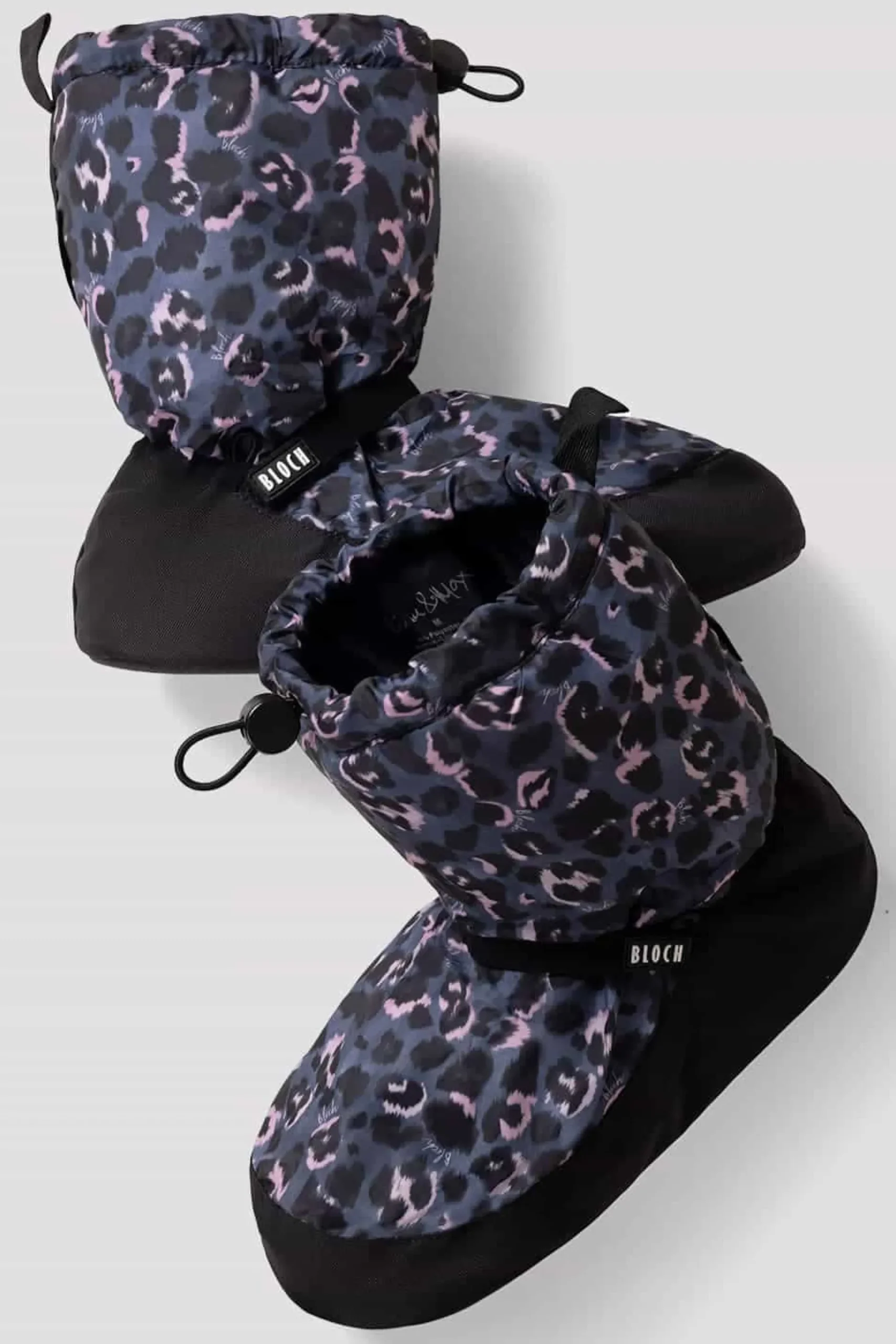 Bloch Herren|Stiefel^Aufwärmstiefeletten mit Animal-Print für Erwachsene blackleopardnylon