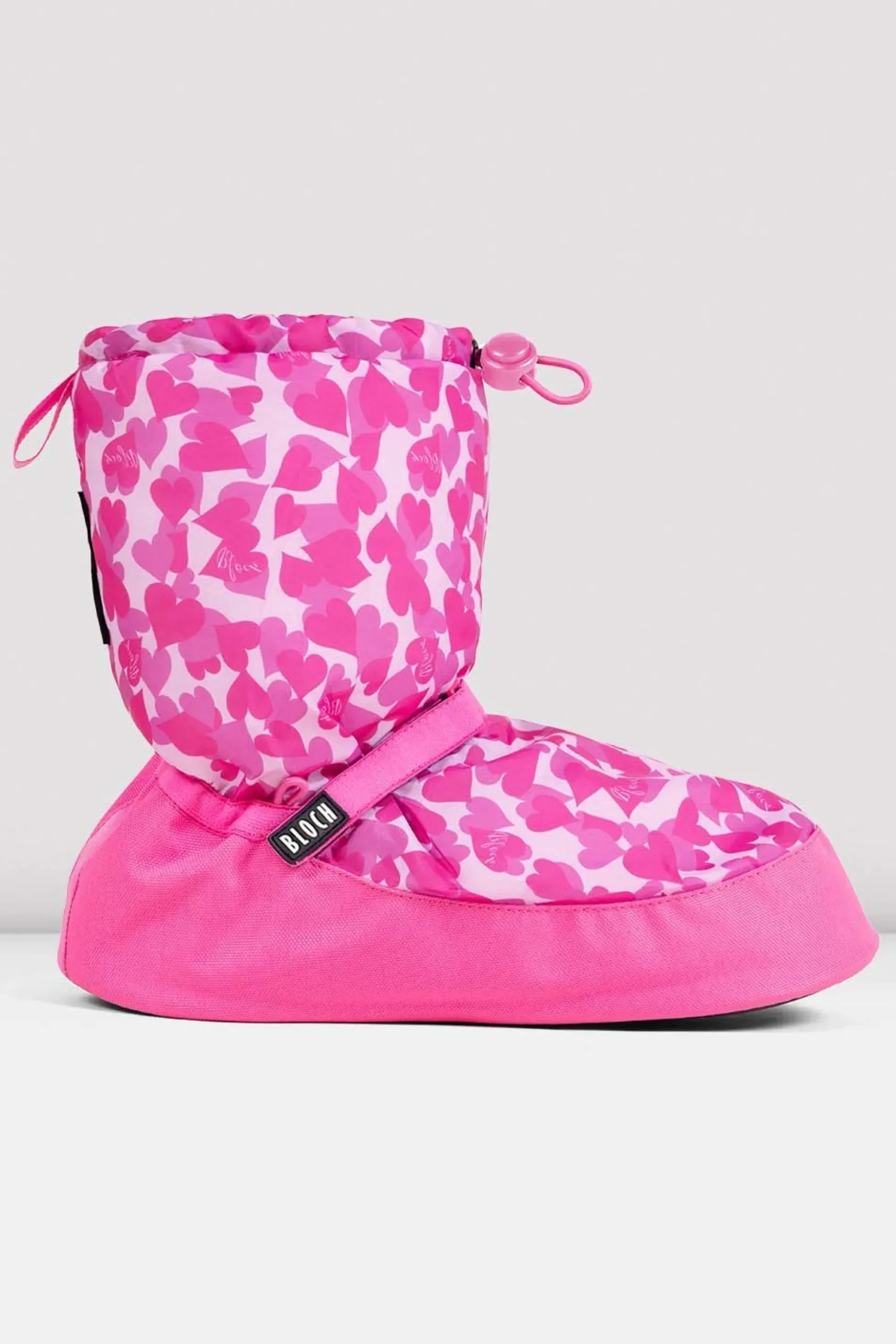 Bloch Herren|Stiefel^Aufwärmstiefeletten mit Konfetti-Herzen-Aufdruck für Erwachsene pinkheartsnylon