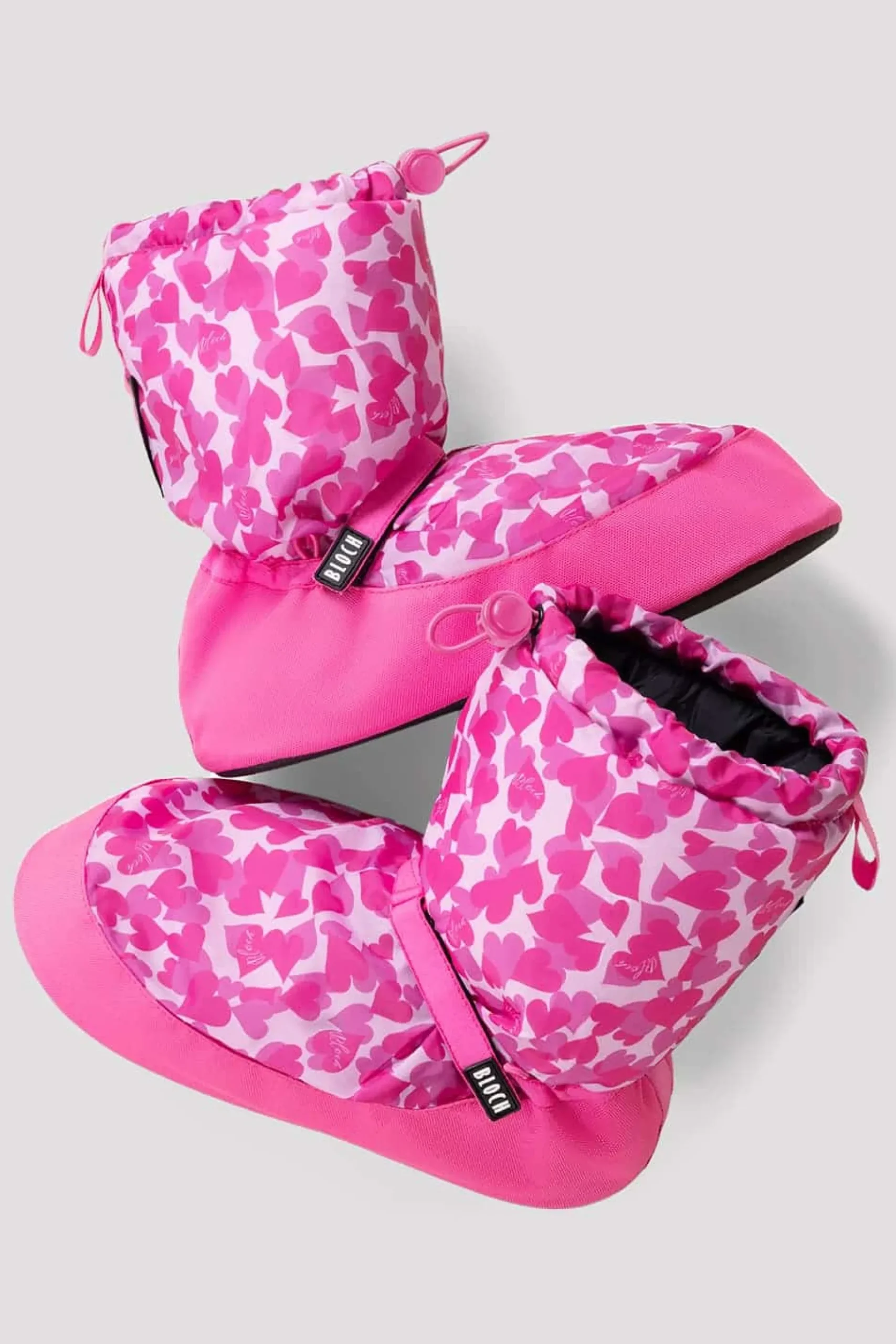Bloch Herren|Stiefel^Aufwärmstiefeletten mit Konfetti-Herzen-Aufdruck für Erwachsene pinkheartsnylon