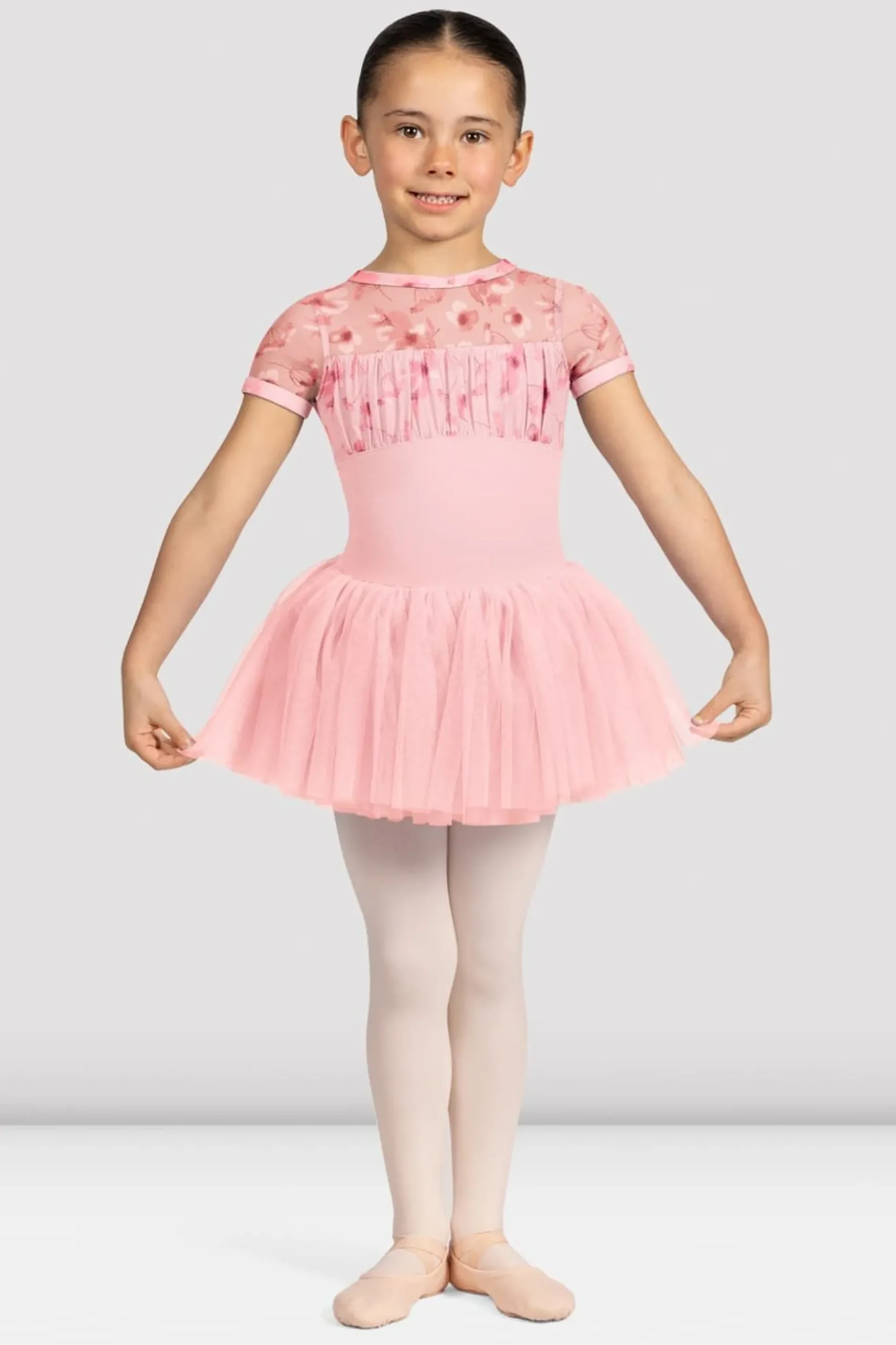 Bloch Kleider|Performance^Belle Tutu-Kleid mit Blumenmuster und Flügelärmeln für Mädchen candypink