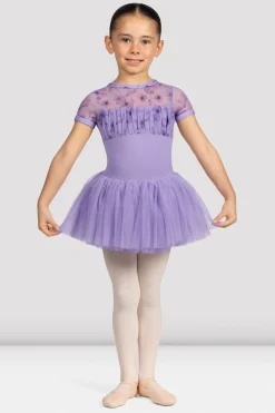 Bloch Kleider|Performance^Belle Tutu-Kleid mit Blumenmuster und Flügelärmeln für Mädchen lilac