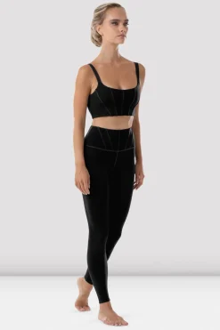 Bloch Oberteile^Crop-Top mit Spitzen-Camisole für Damen black