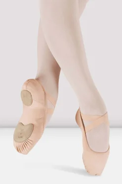 Bloch Ballett^Erhöhte Damen-Ballettschuhe aus Segeltuch pinkcanvas