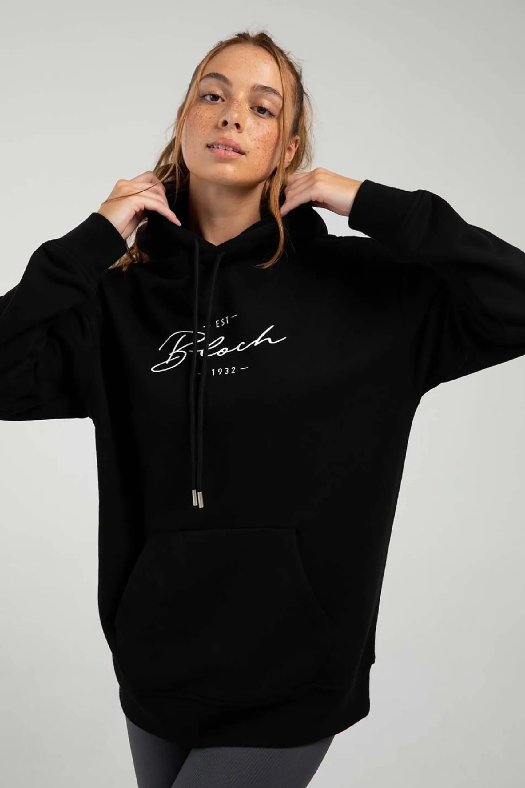 Bloch Oberteile^Freizeit-Hoodie aus Frottee mit langem Schnitt