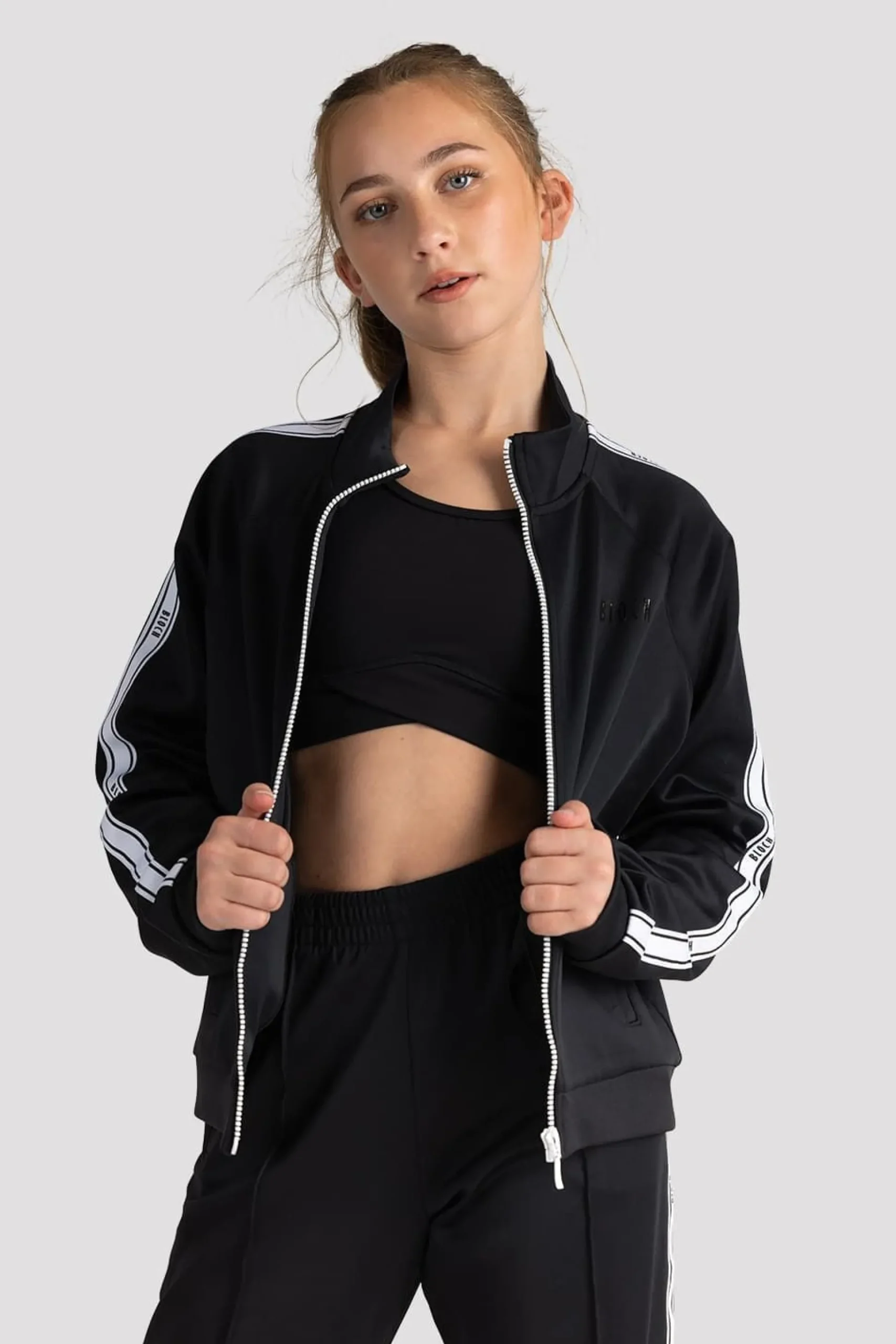 Bloch Oberteile|Aufwärmen^Kinder-Trainingsjacke mit -Logo black