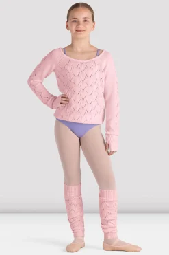 Bloch Oberteile|Aufwärmen^Langarmpullover Amaya für Mädchen candypink
