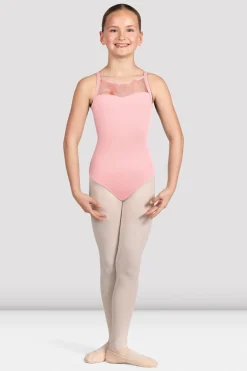Bloch Trikots^Lilafarbener Camisole-Trikot mit Blumenmuster für Mädchen candypink
