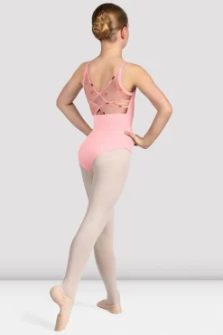 Bloch Trikots^Lilafarbener Camisole-Trikot mit Blumenmuster für Mädchen candypink