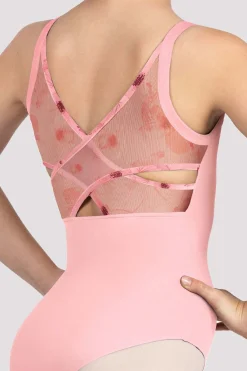 Bloch Trikots^Lilafarbener Camisole-Trikot mit Blumenmuster für Mädchen candypink