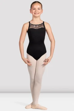 Bloch Trikots^Lilafarbener Camisole-Trikot mit Blumenmuster für Mädchen black