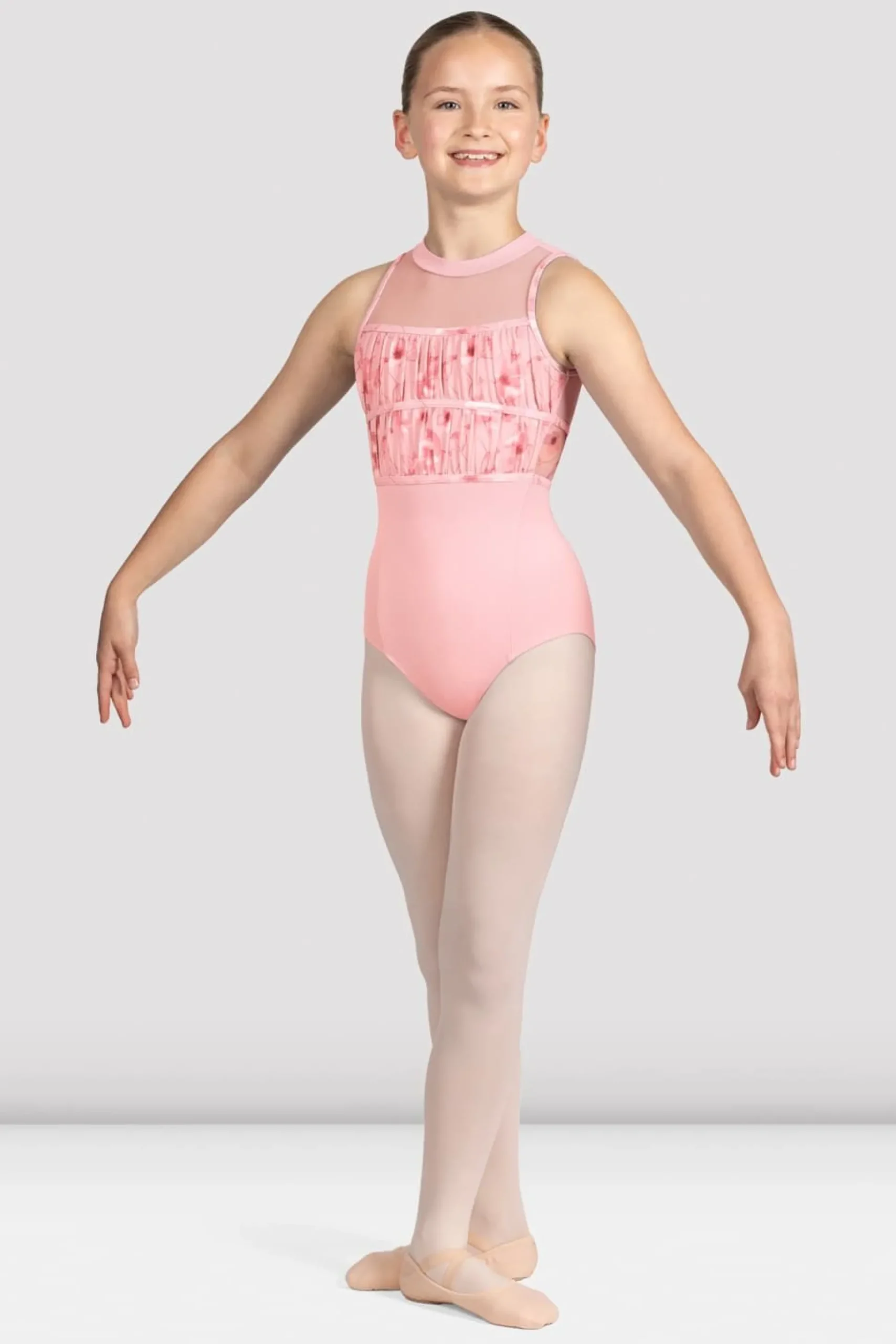 Bloch Trikots^Macie Neckholder-Trikot mit Blumenmuster für Mädchen candypink