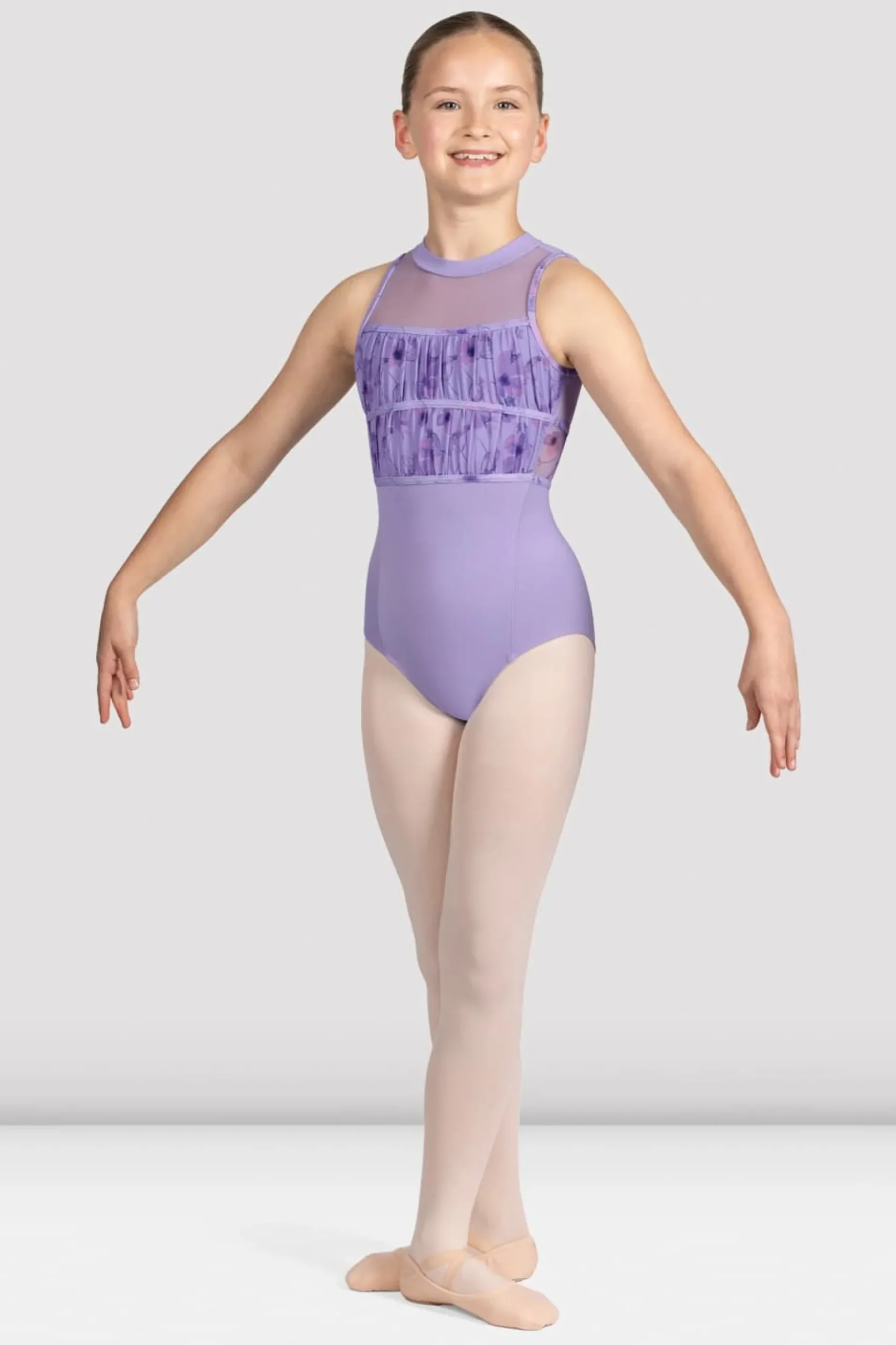 Bloch Trikots^Macie Neckholder-Trikot mit Blumenmuster für Mädchen lilac