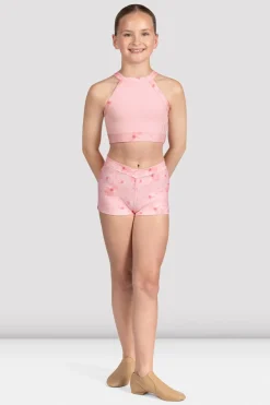 Bloch Oberteile^Mädchen – Aella – Kurzes Top mit Netzrücken candypink