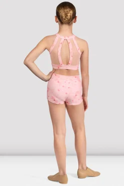 Bloch Oberteile^Mädchen – Aella – Kurzes Top mit Netzrücken candypink