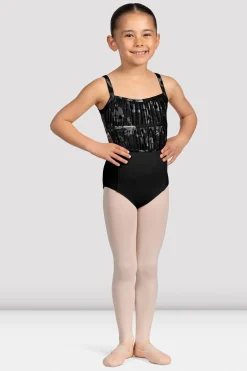 Bloch Trikots^Mädchen Brooke Trikot mit Blumenmuster und Netzrücken black