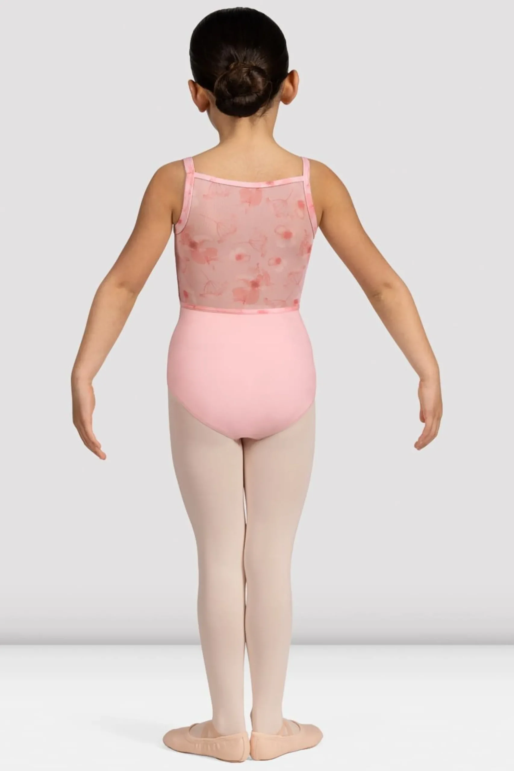 Bloch Trikots^Mädchen Brooke Trikot mit Blumenmuster und Netzrücken candypink
