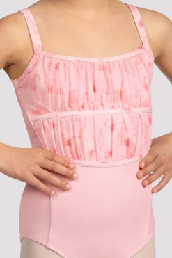Bloch Trikots^Mädchen Brooke Trikot mit Blumenmuster und Netzrücken candypink