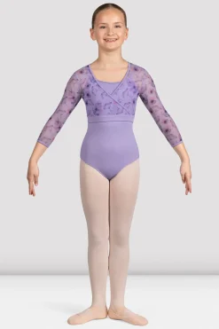 Bloch Oberteile^Mädchen Isobel Blumenoberteil mit 3/4-Ärmeln lilac