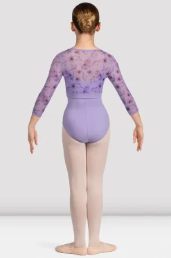 Bloch Oberteile^Mädchen Isobel Blumenoberteil mit 3/4-Ärmeln lilac
