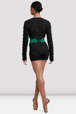 Bloch Oberteile|Aufwärmen^Nola – Langärmliges Wickeltop für Damen black