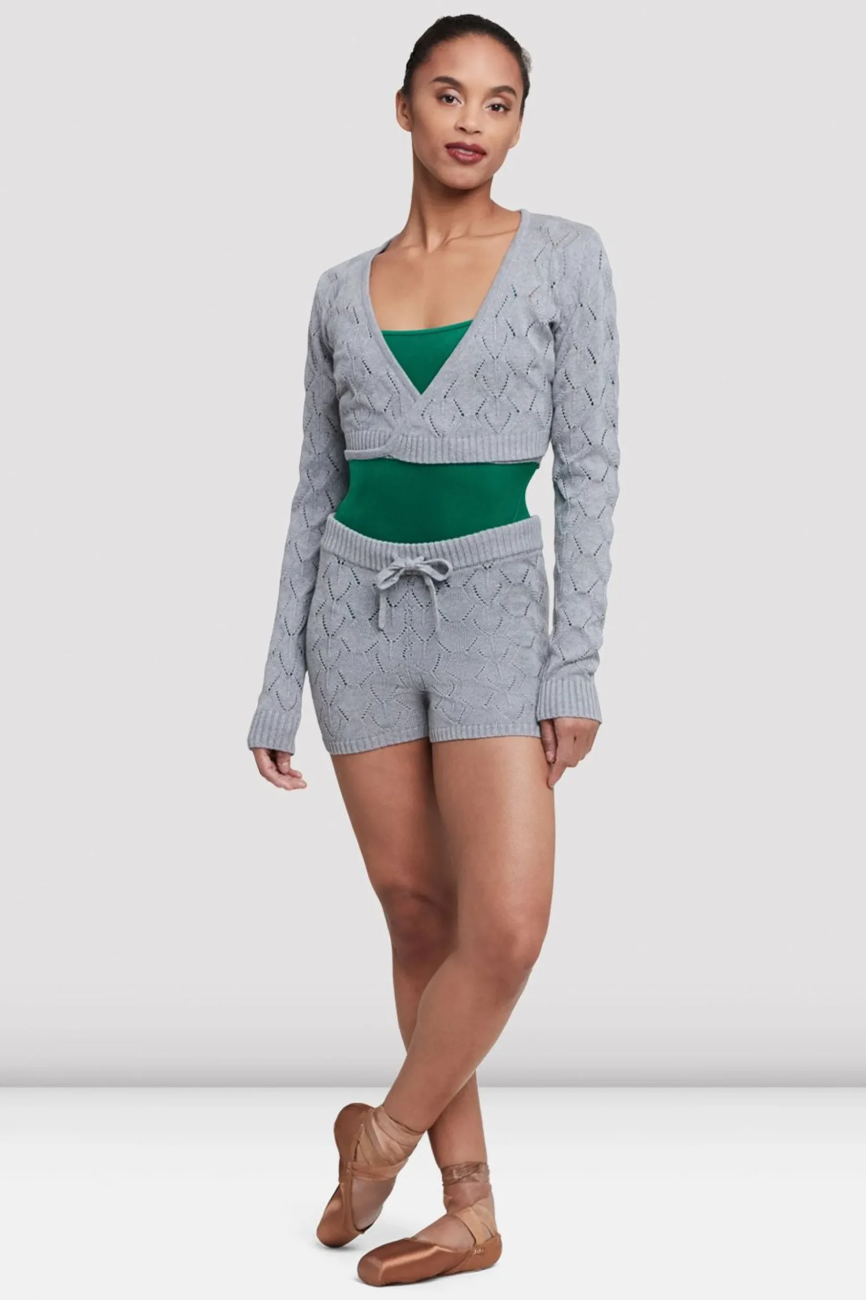 Bloch Oberteile|Aufwärmen^Nola – Langärmliges Wickeltop für Damen greymarle
