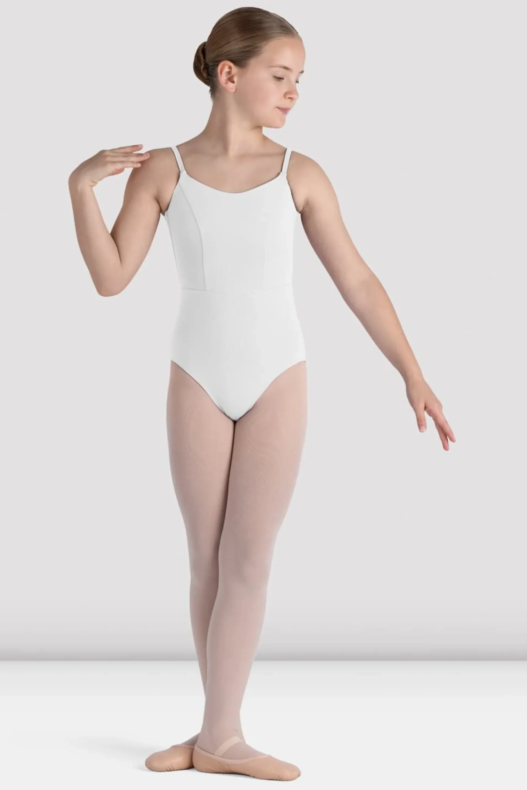 Bloch Basics & Uniformen|Trikots^Rihanna Turnanzug mit U-Ausschnitt und Rückenausschnitt für Mädchen white