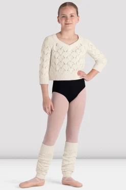 Bloch Oberteile|Aufwärmen^Soraya 3/4-Strickpullover für Mädchen winterwhite