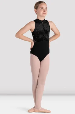 Bloch Trikots^Tanya Turnanzug mit Reißverschluss vorne für Mädchen black