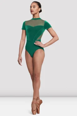 Bloch Trikots^Turnanzug „Gia“ mit offenem Rücken für Damen emerald