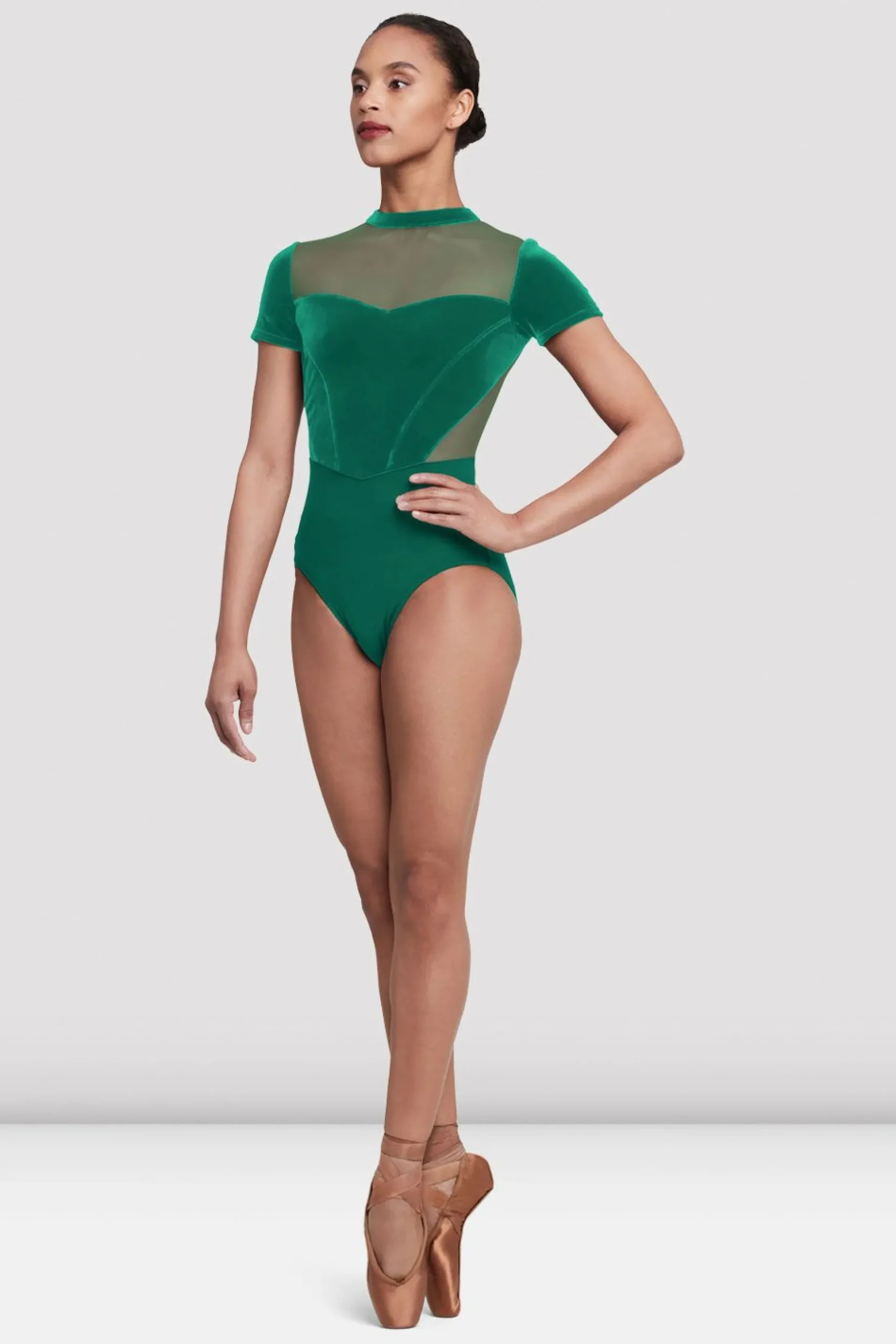 Bloch Trikots^Turnanzug „Gia“ mit offenem Rücken für Damen emerald