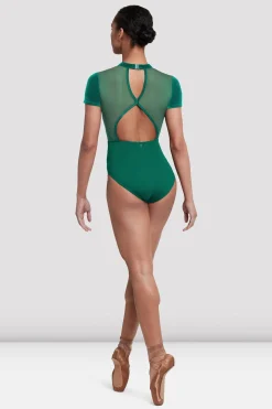 Bloch Trikots^Turnanzug „Gia“ mit offenem Rücken für Damen emerald